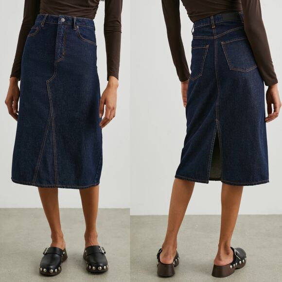 Rails Dark Denim Highland Midi Skirt Womens Sz 24 - Picture 1 of 14